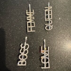 Boss Silver Hair Clips Set